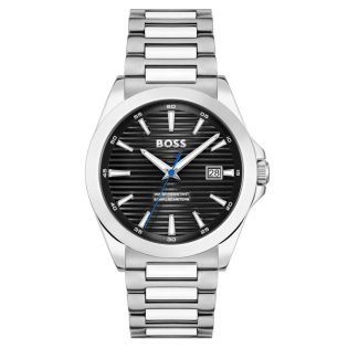 Ανδρικό Ρολόι Χεριού 40mm HUGO BOSS από ανοξείδωτο ατσάλι   σε ασημί χρώμα 444925