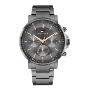 Ανδρικό Ρολόι Χεριού  TOMMY HILFIGER από ανοξείδωτο ατσάλι   σε ανθρακί χρώμα 447735