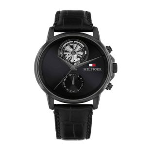 Ανδρικό Ρολόι Χεριού 41mm TOMMY HILFIGER από ανοξείδωτο ατσάλι   σε μαύρο χρώμα 449257