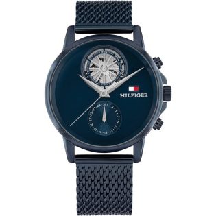 Ανδρικό Ρολόι Χεριού 41mm TOMMY HILFIGER από ανοξείδωτο ατσάλι   σε μπλε χρώμα 449259