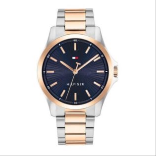 Ανδρικό Ρολόι Χεριού  TOMMY HILFIGER από ανοξείδωτο ατσάλι   σε ασημι ροζ gold χρώμα 445730