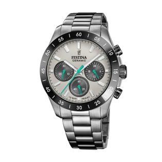 Ανδρικό Ρολόι Χεριού 40mm FESTINA από ανοξείδωτο ατσάλι   σε gun metal χρώμα 447616