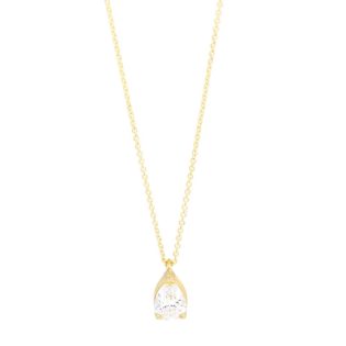 Women's Teardrop Necklace ladyQ made of K09 (375) gold in yellow color with Star Sign 445477