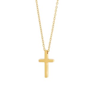 Men's Cross Necklace with Chain manQ made of stainless steel in gold color 448676
