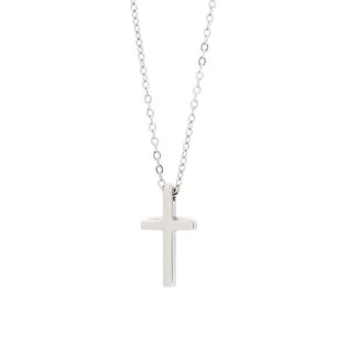 Men's Cross Necklace with Chain manQ made of stainless steel in silver color 448677