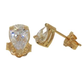 Women's Teardrop Earrings ladyQ made of K09 (375) gold in yellow color with Star Sign 449293