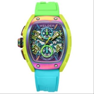 Men's Wristwatch 43mm WELDER made of Polycarbonate in yellow color 449010