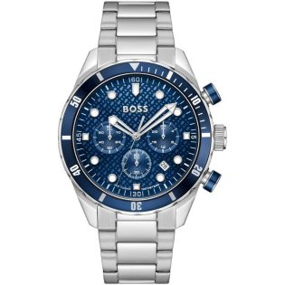 Ανδρικό Ρολόι Χεριού 43mm BOSS από ανοξείδωτο ατσάλι   σε ασημί χρώμα 449525