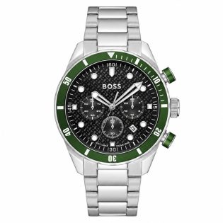 Ανδρικό Ρολόι Χεριού 43mm BOSS από ανοξείδωτο ατσάλι   σε ασημί χρώμα 449584