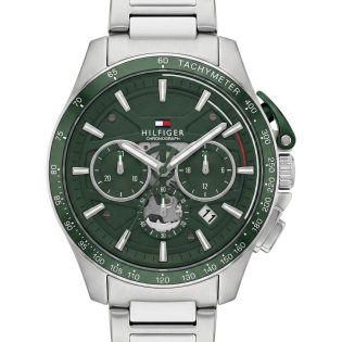 Men's Wristwatch 45mm TOMMY HILFIGER made of stainless steel in silver color