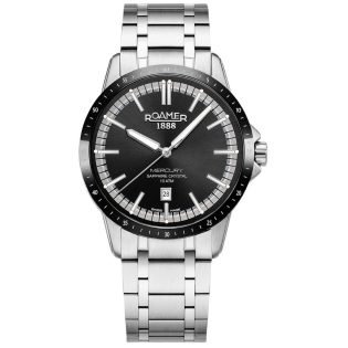 Men's Wristwatch 43mm ROAMER made of stainless steel in silver-black color