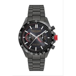 Ανδρικό Ρολόι Χεριού 44mm ASTON MARTIN από ανοξείδωτο ατσάλι   σε μαύρο χρώμα 449557