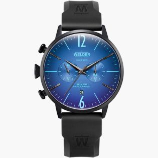 Men's Wristwatch 43mm WELDER made of stainless steel in matte black color
